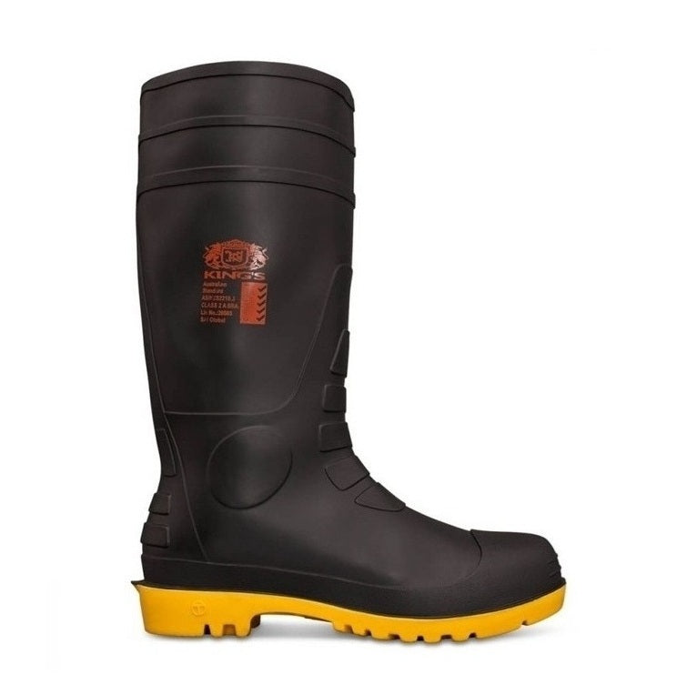 Black PVC Kings 10-105 Penetration Resistance Safety Gumboots