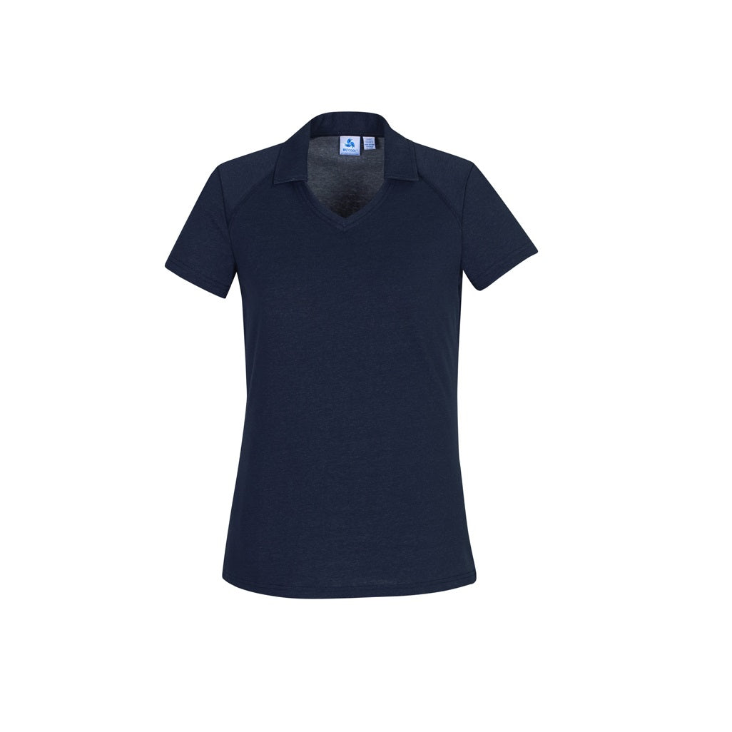 Biz Collection P011LS Womens Byron Short Sleeve Polo - Navy - Alternative Front View