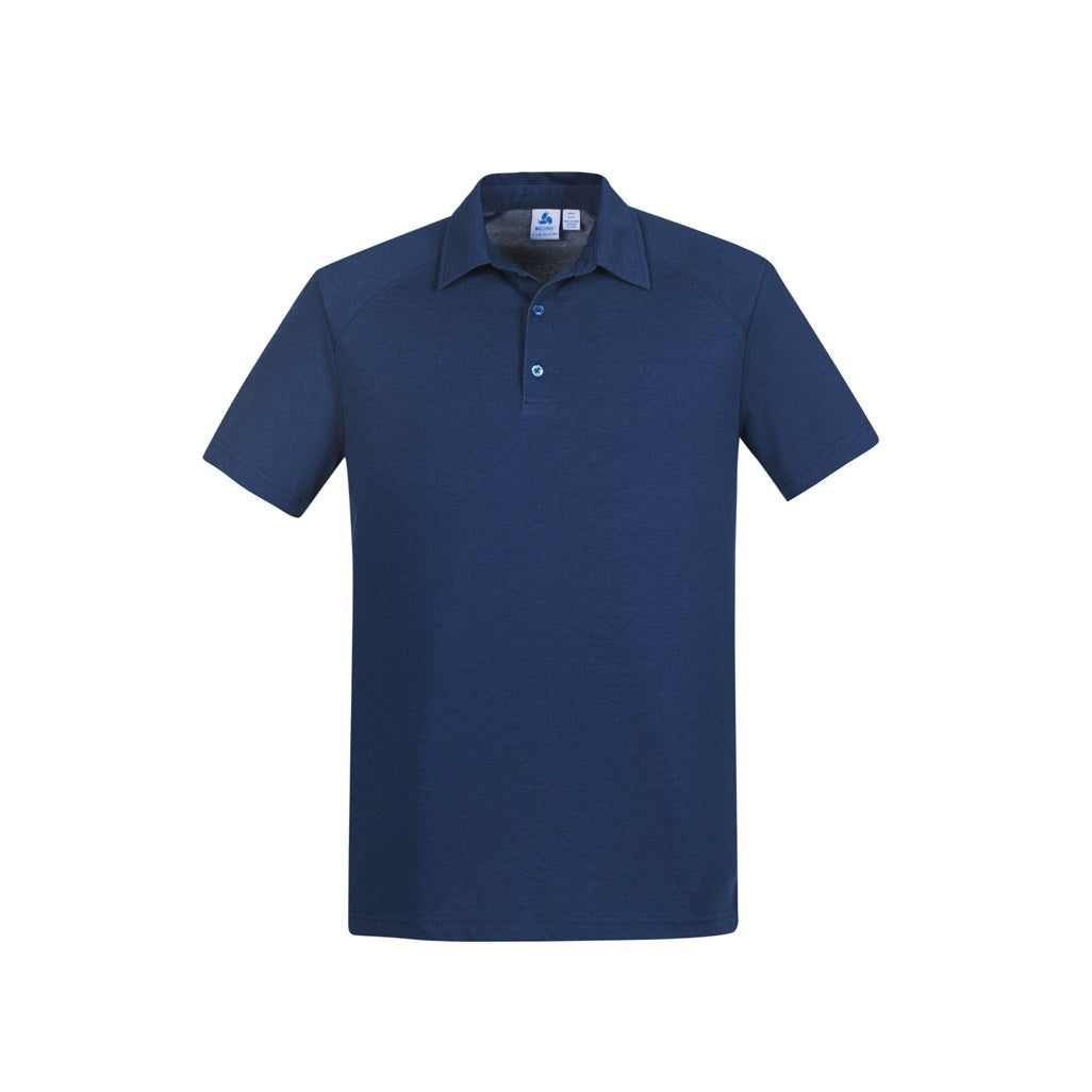 Biz Collection P011MS Byron Mens Polo - Steel Blue - Front View