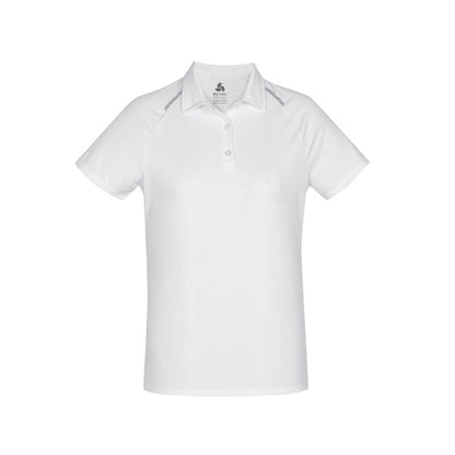 Biz Collection P012LS Academy Ladies Contrast Polo Navy/White Colour Front View with collar