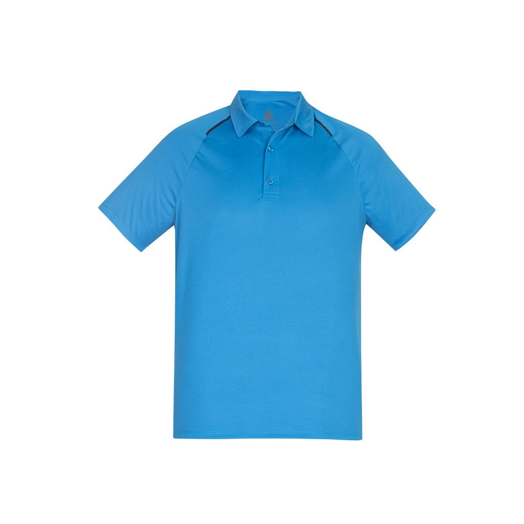 Biz Collection P012MS Academy Mens Contrast Polo - Cyan/Navy - Alternative Front View