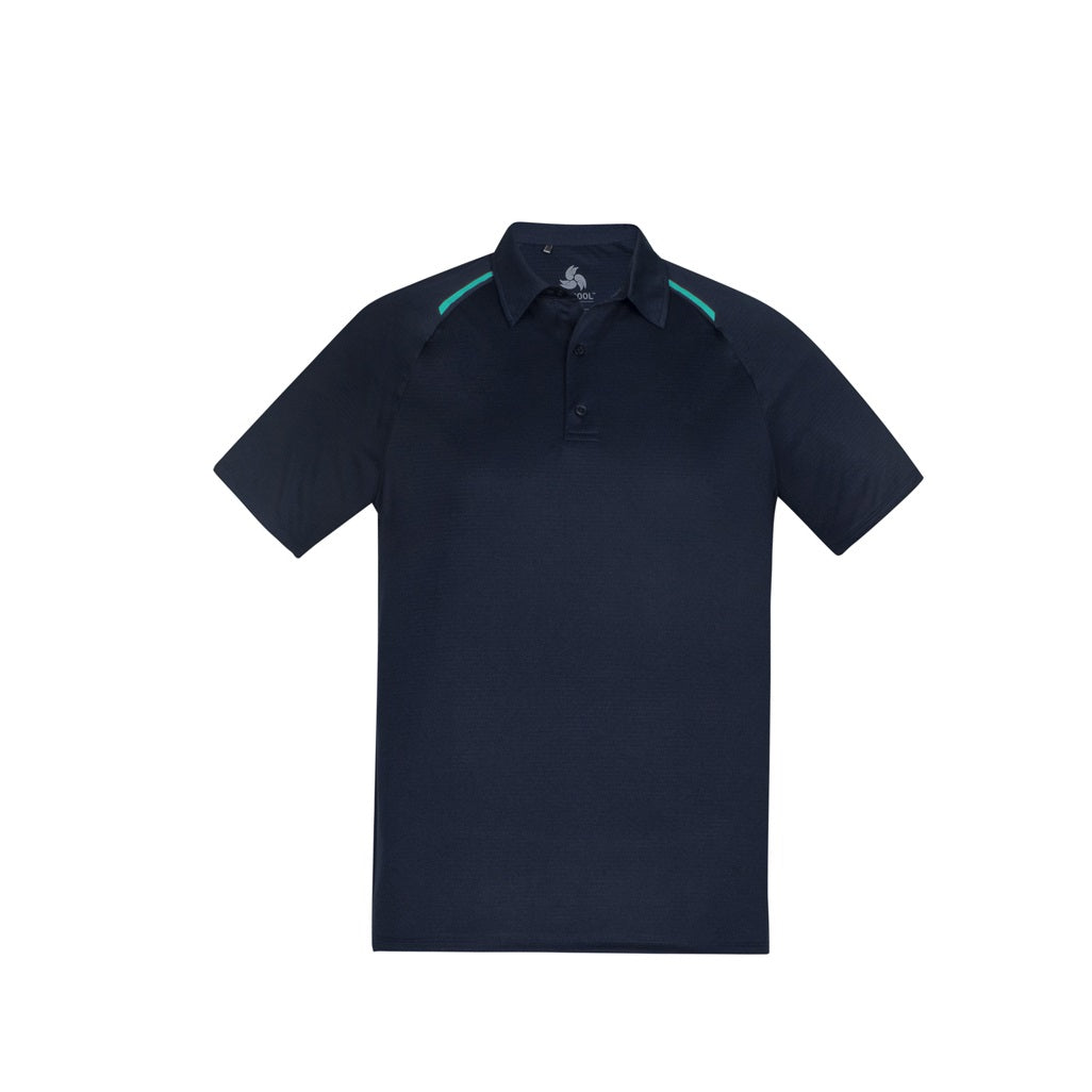 Biz Collection P012MS Academy Mens Contrast Polo - Navy/Teal - Front View