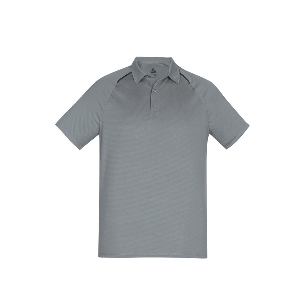 Biz Collection P012MS Academy Mens Contrast Polo - Silver/Charcoal - Front View