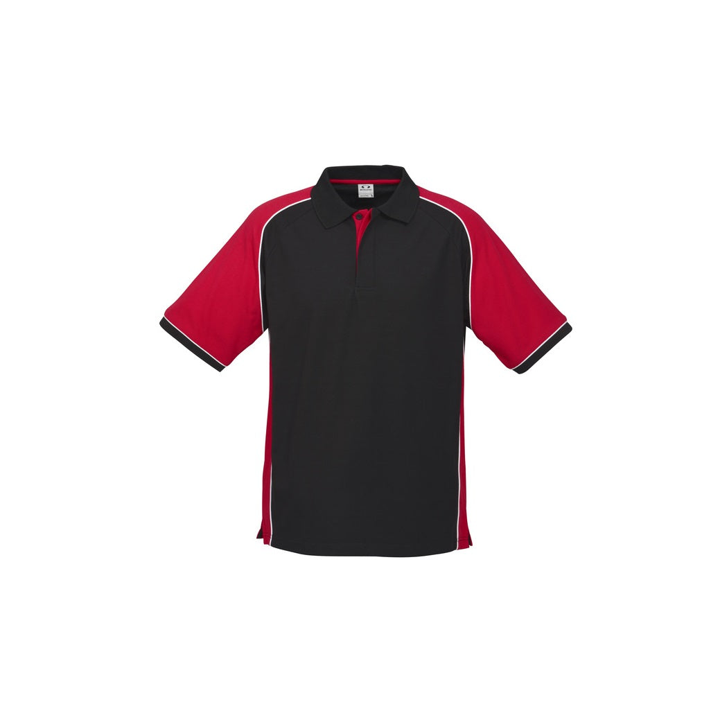 Biz Collection P10112 Mens Nitro Polo - Black/Red - Front View