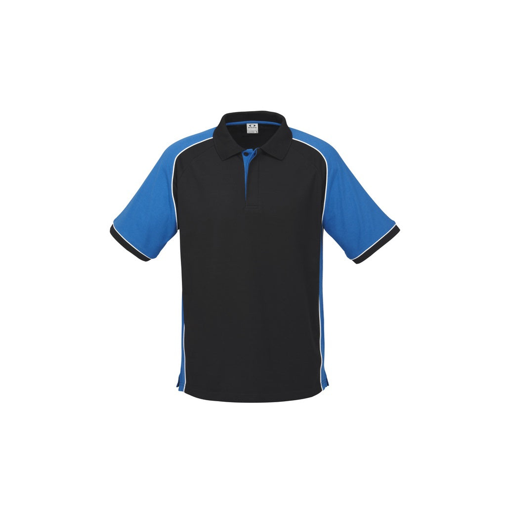 Biz Collection P10112 Mens Nitro Polo - Black/Royal - Front View