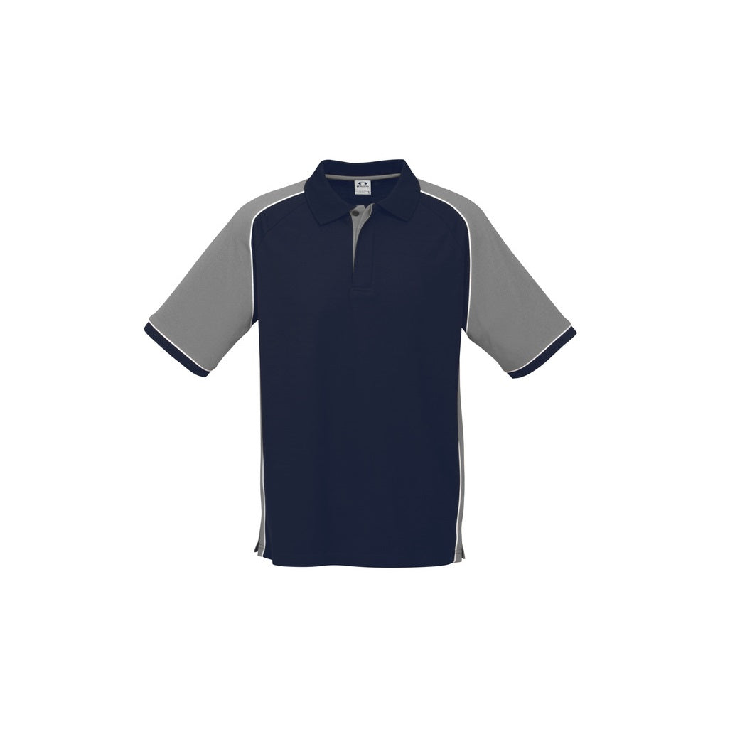 Biz Collection P10112 Mens Nitro Polo - Navy/Grey - Front View