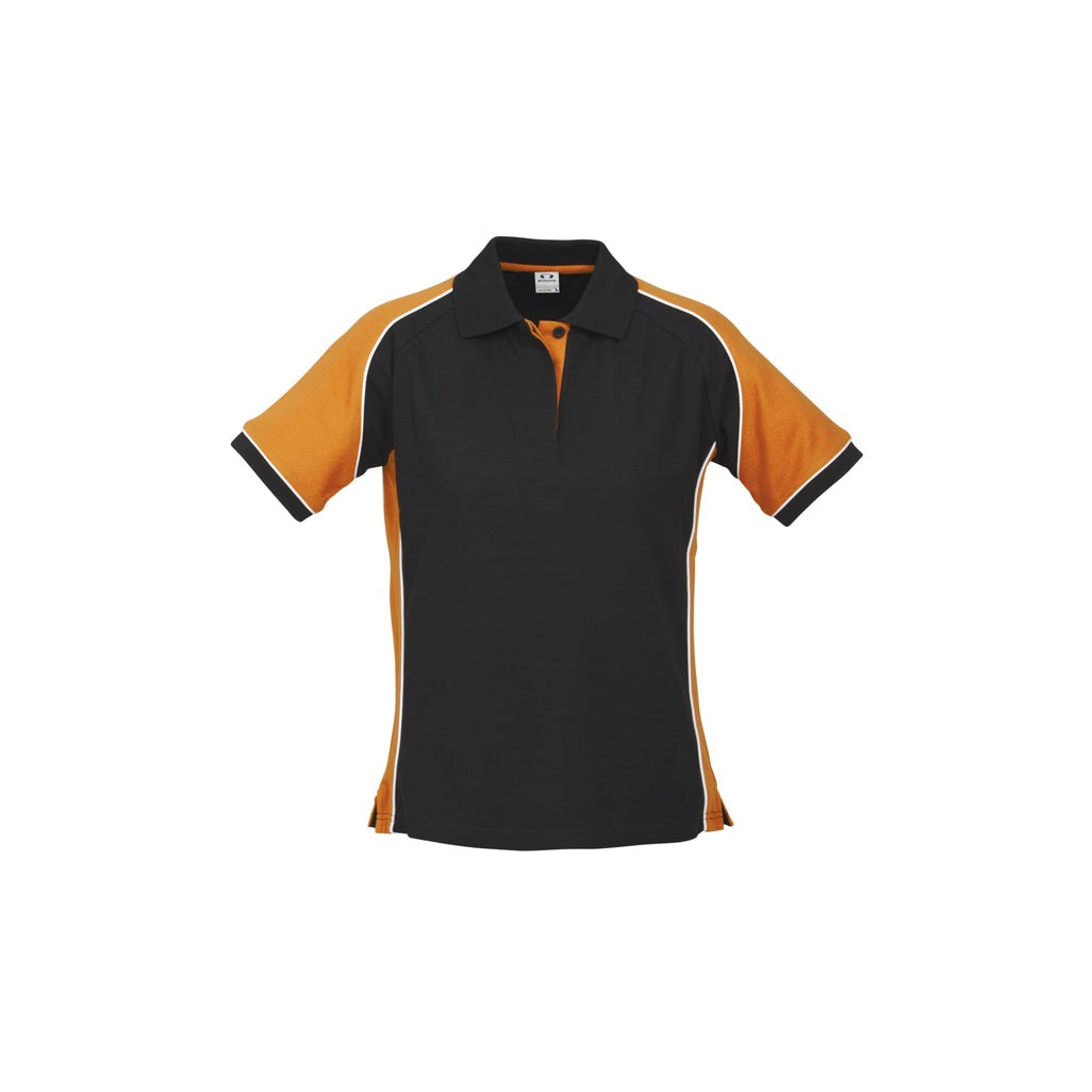 Biz Collection P10122 Ladies Nitro Polo - Black/Orange - Back View