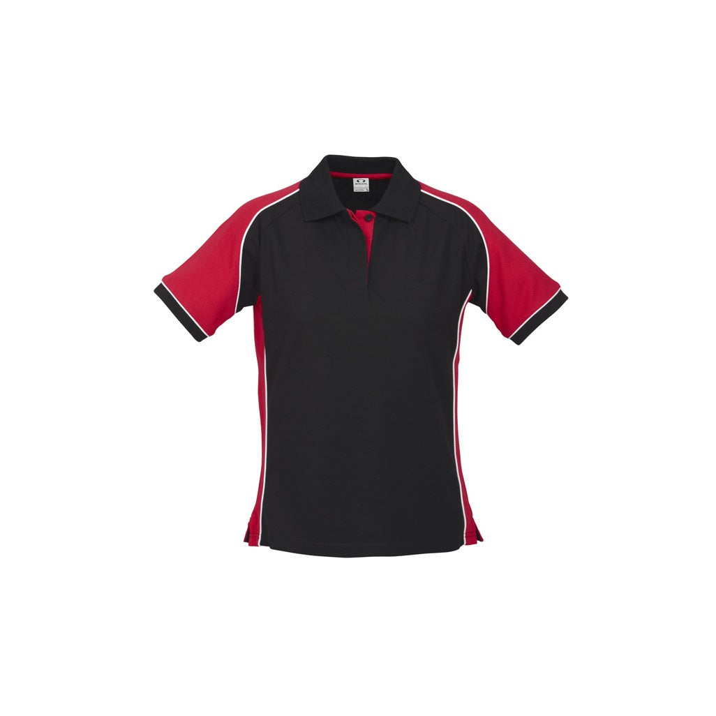 Biz Collection P10122 Ladies Nitro Polo - Black/Red - Front View