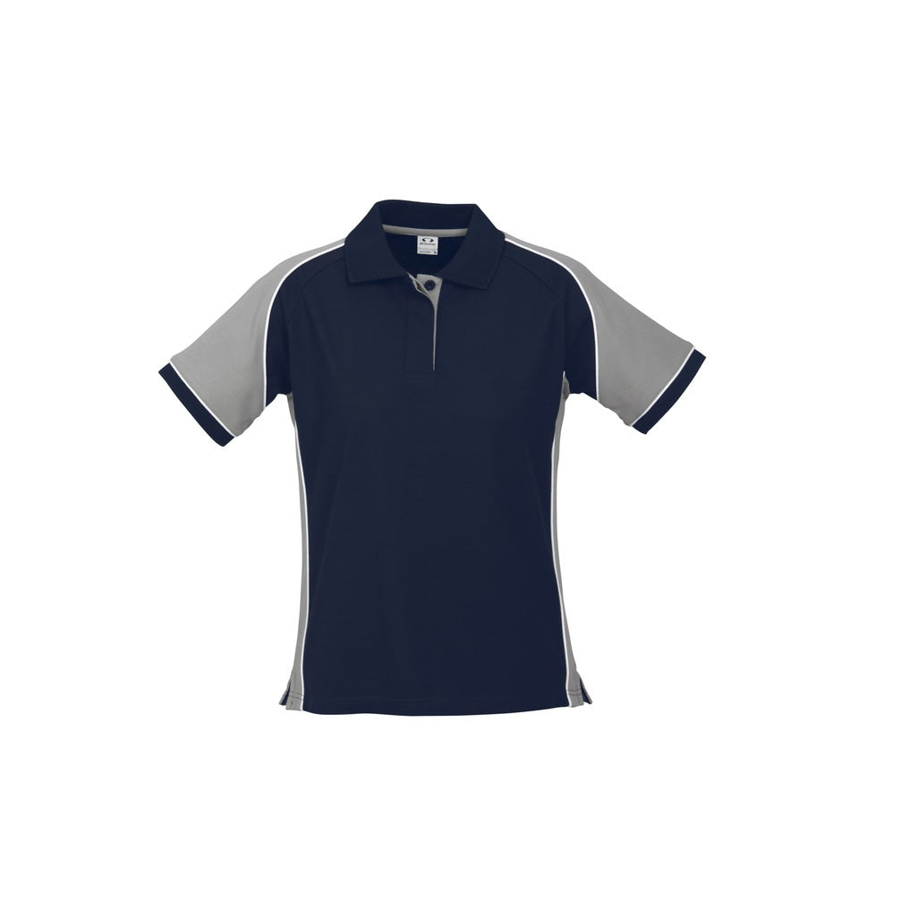 Biz Collection P10122 Ladies Nitro Polo - Navy/Grey - Front View