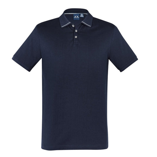 Mens navy 100% Cotton Jersey Knit UPF 50+ protection soft business polo shirt Biz Collection P106MS Aston Polo