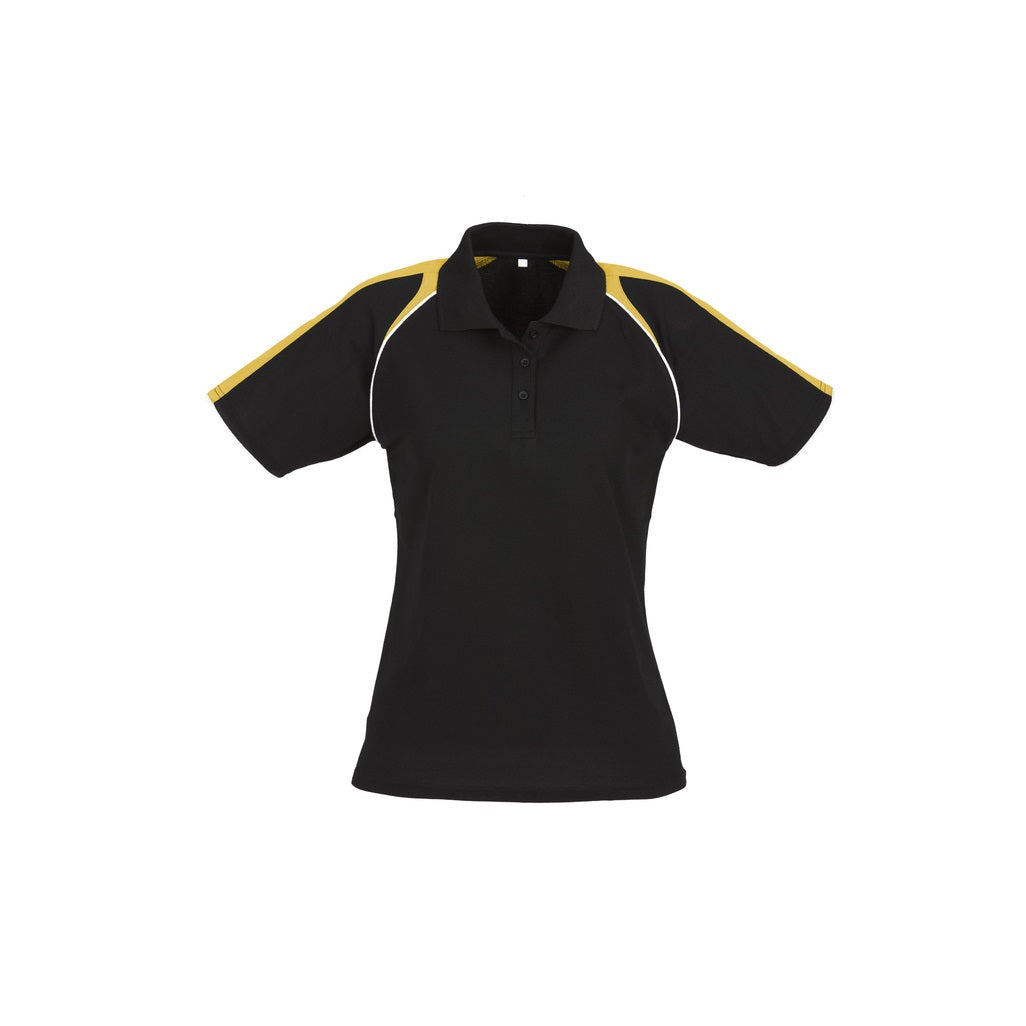 Biz Collection P225LS Triton Ladies Polo - Black/Gold/White - Alternative Front View