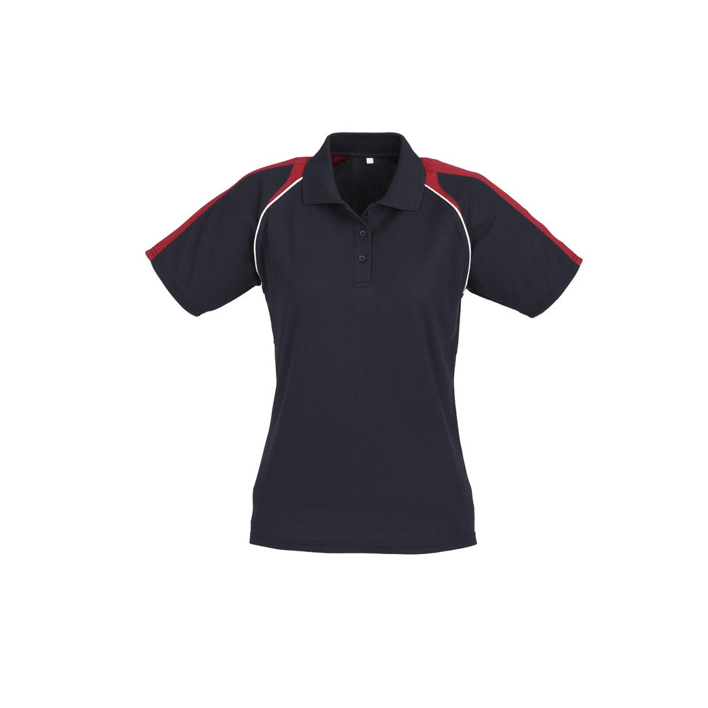 Biz Collection P225LS Triton Ladies Polo - Navy/Red/White - Front View