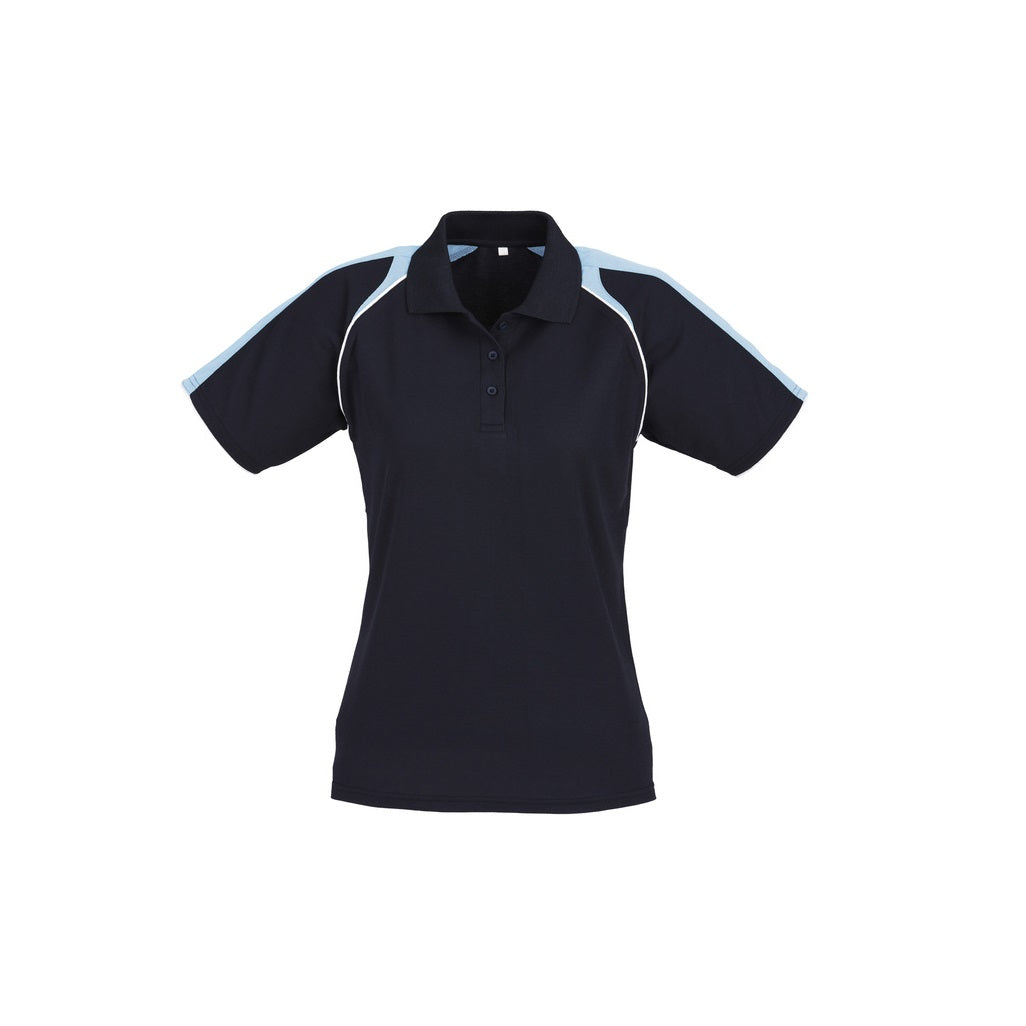 Biz Collection P225LS Triton Ladies Polo - Navy/Spring Blue/White - Front View