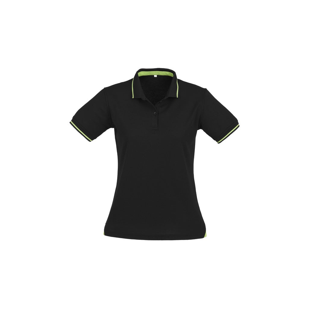 Biz Collection P226LS Jet Ladies Polo - Black/Bright Green - Alternative Front View