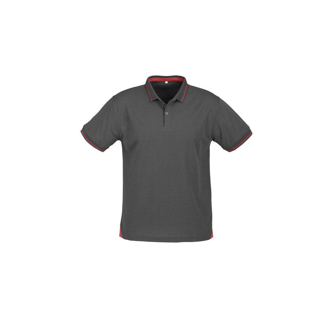 Biz Collection P226MS Jet Mens Polo - Steel Grey/Red - Front View