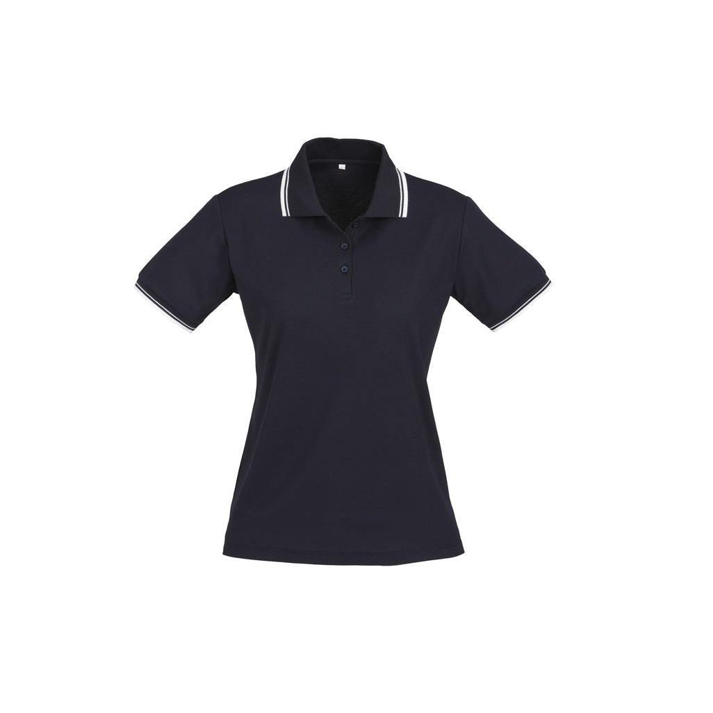 Biz Collection P227LS Cambridge Ladies Polo - Navy/White - Front View