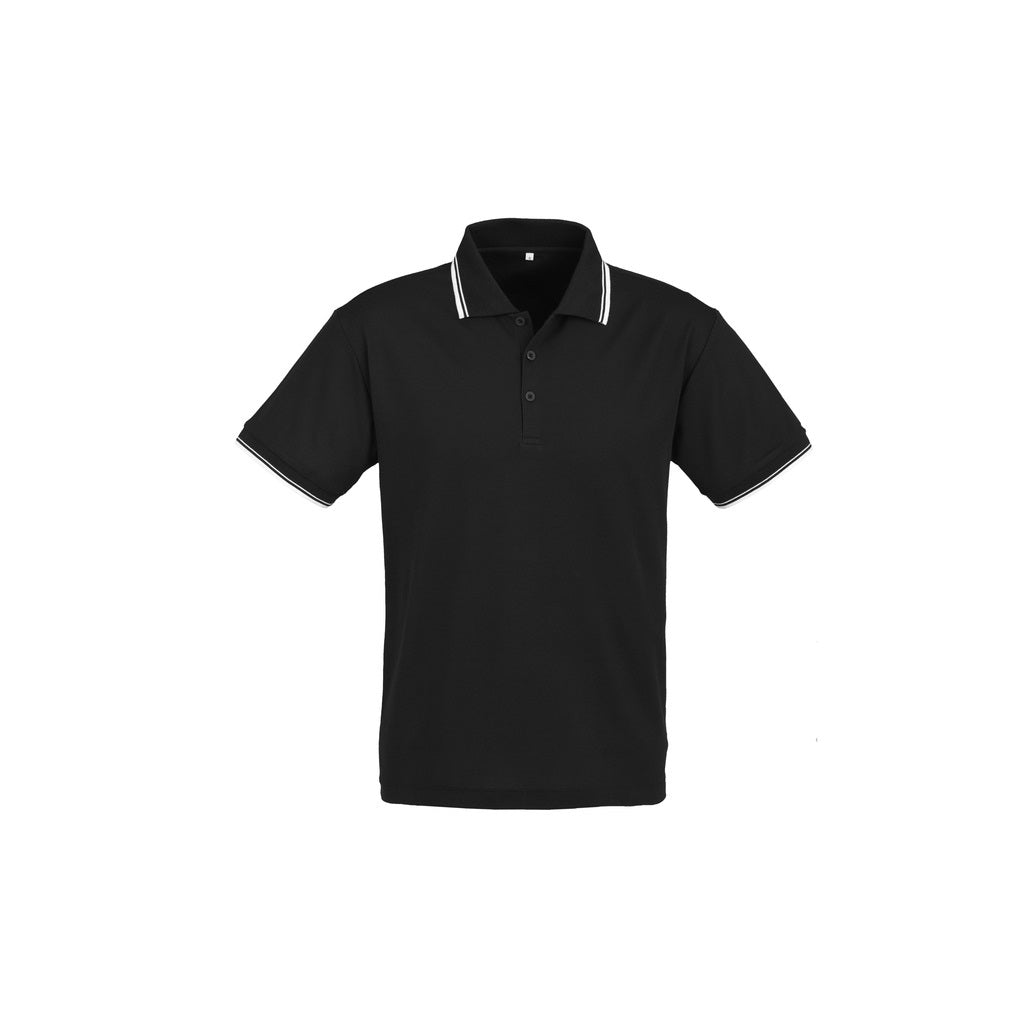 Biz Collection P227MS Mens Cambridge Polo - Black/White - Front View