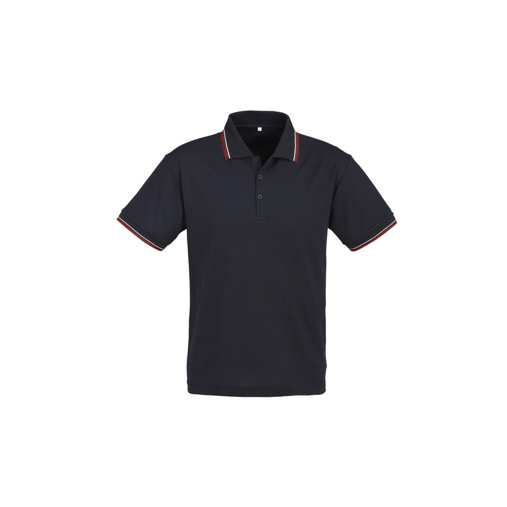 Biz Collection P227MS Mens Cambridge Polo - Navy/Red/White - Front View