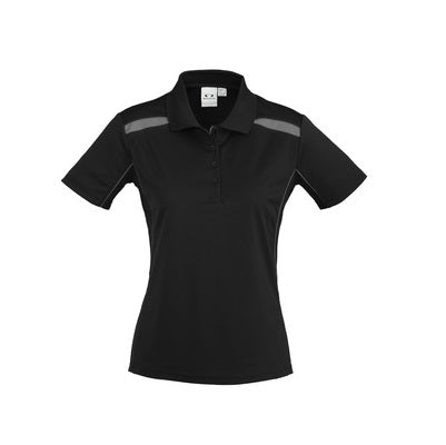 Biz Collection P244LS Ladies United Polo Black/Ash