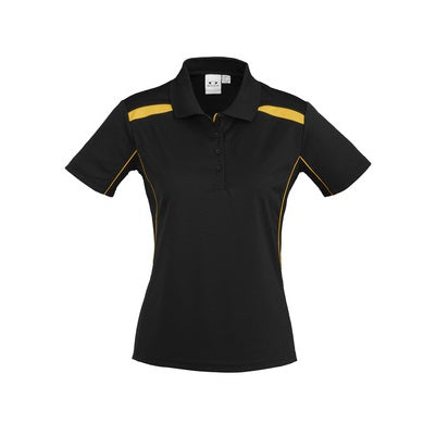 Biz Collection P244LS Ladies United Polo Black/Gold