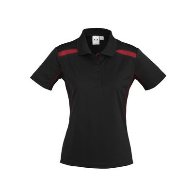 Biz Collection P244LS Ladies United Polo Black/Red