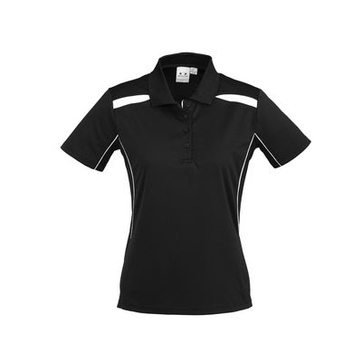 Biz Collection P244LS Ladies United Polo Black/White