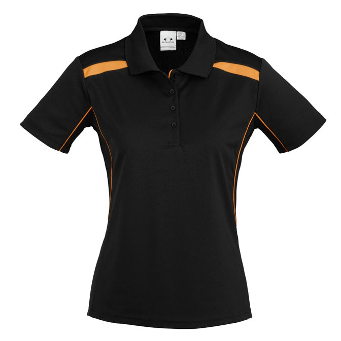 Biz Collection P244LS Ladies United Polo - Black/Orange - Alternative Front View