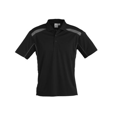 Biz Collection P244MS Mens United Polo - Black/Ash - Alternative Front View