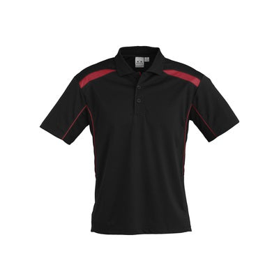 Biz Collection P244MS Mens United Polo - Black/Red - Alternative Front View