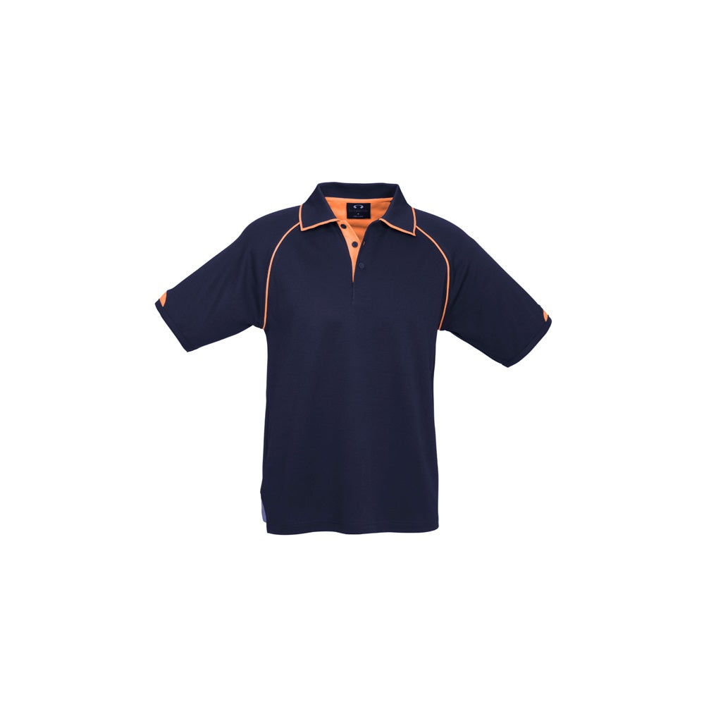 Biz Collection P29012 Mens Fusion Polo - Navy/Fluoro Orange - Alternative Front View