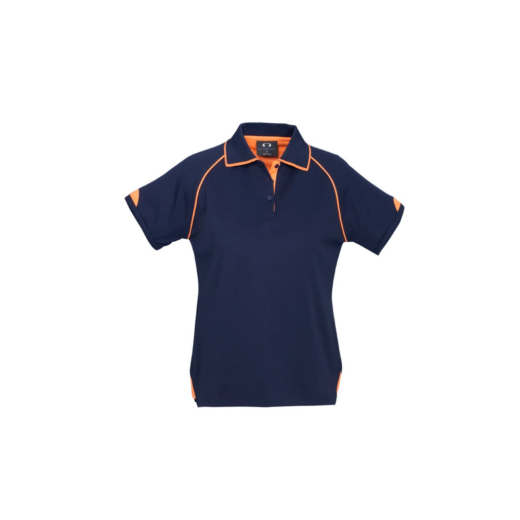Biz Collection P29012 Mens Fusion Polo - Navy/Fluoro Orange - Alternative Front View
