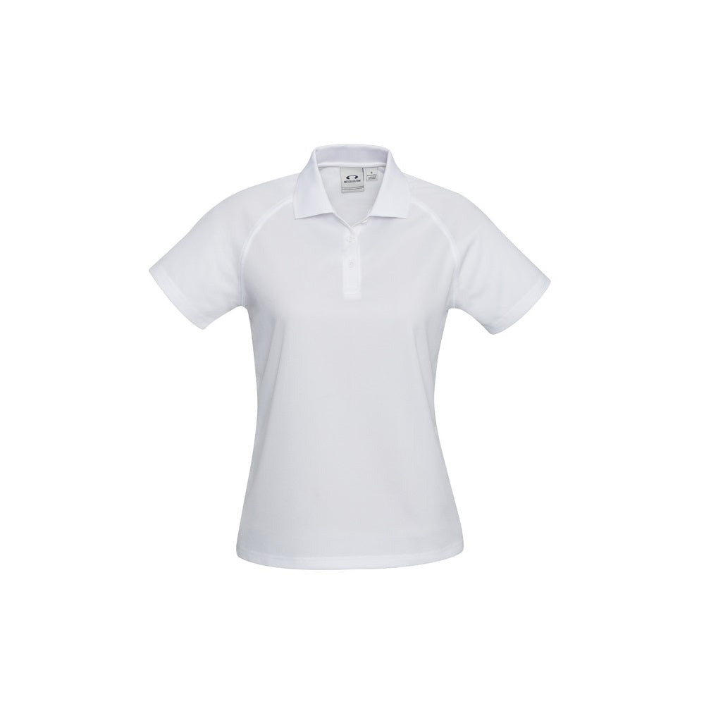 Biz Collection P300LS Ladies Sprint Polo, White Colour, Front View