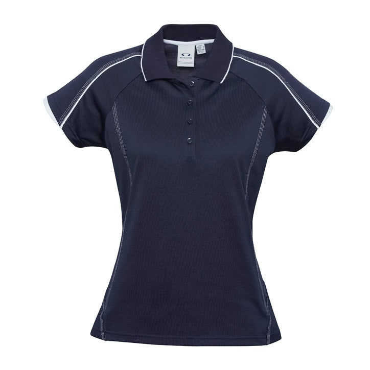 Biz Collection P303LS Ladies Blade Polo - Navy/White - Front View