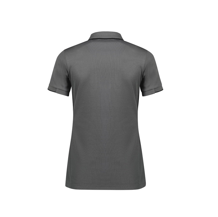 Biz Collection P313LS Women's Focus Short Sleeve Polo Colour Ash/Black - Back view