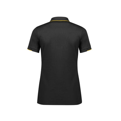 Biz Collection P313LS Women's Focus Short Sleeve Polo Colour Black/Gold - Back view