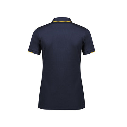 Biz Collection P313LS Women's Focus Short Sleeve Polo Colour Navy/Gold - Back view
