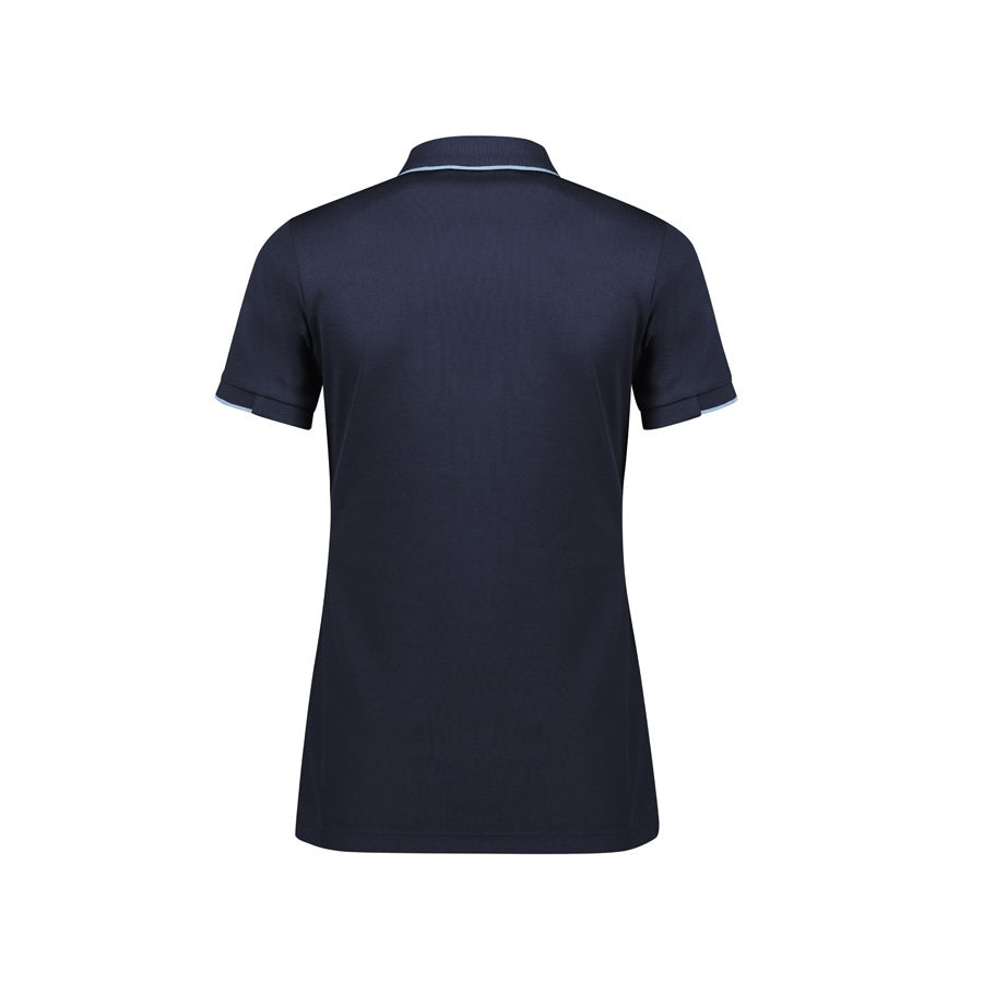 Biz Collection P313LS Women's Focus Short Sleeve Polo Colour Navy/Gold - Back view