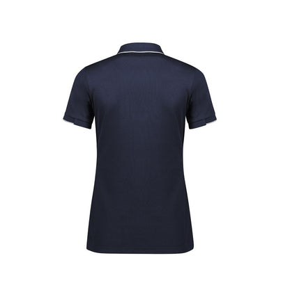 Biz Collection P313LS Women's Focus Short Sleeve Polo Colour Navy/White - Back view