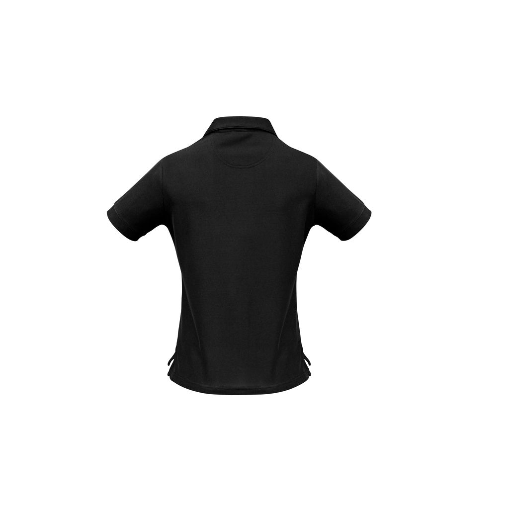 Biz Collection P3325 Ladies Micro Waffle Black Polo - Back view