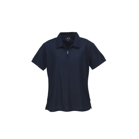 Biz Collection P3325 Ladies Micro Waffle Navy Polo - Front view