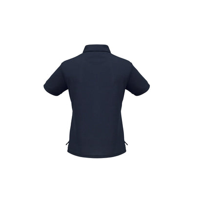 Biz Collection P3325 Ladies Micro Waffle Navy Polo - Back view