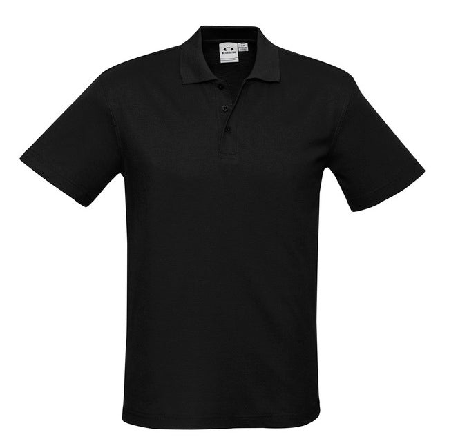 Biz Collection P400MS Crew Mens Polo - Black - Alternative Front View