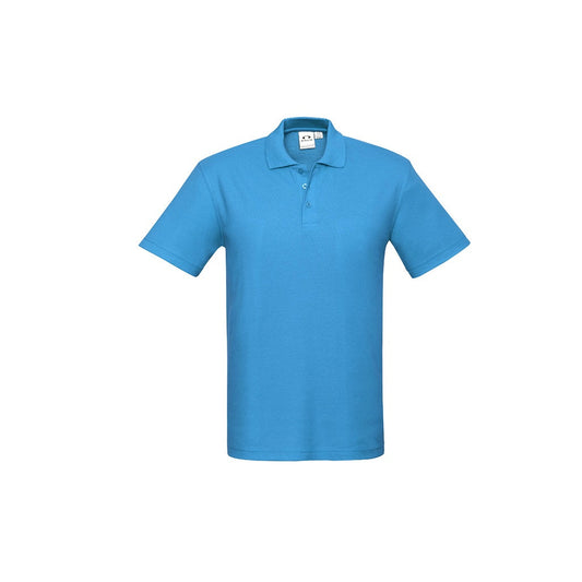 Biz Collection P400MS Crew Mens Polo Cyan