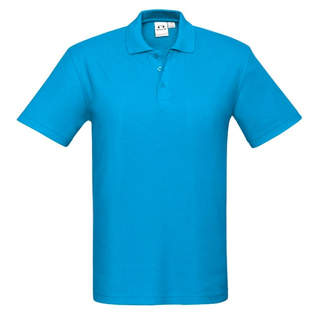 Biz Collection P400MS Crew Mens Polo - Cyan - Alternative Front View
