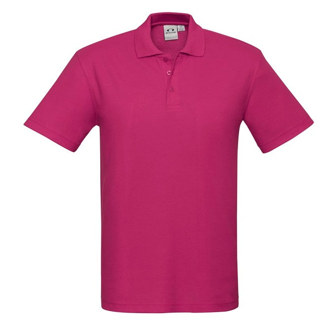Biz Collection P400MS Crew Mens Polo - Fuchsia - Alternative Front View