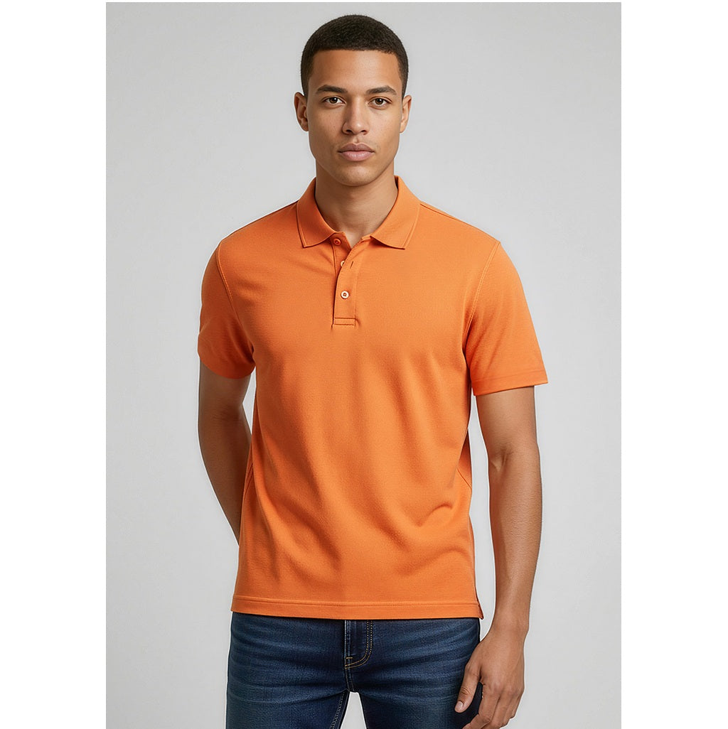 Biz Collection P400MS Crew Mens Polo - Orange - Front View