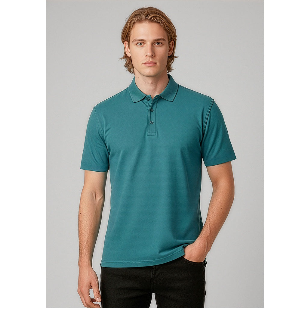 Biz Collection P400MS Crew Mens Polo - Teal - Alternative Front View