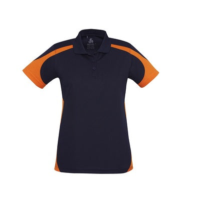Biz Collection P401LS Ladies Talon Polo - Navy/Orange - Alternative Front View