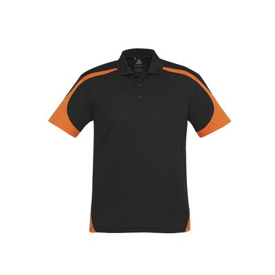 Biz Collection P401MS Mens Talon Polo - Black/Orange - Alternative Front View