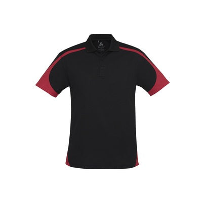 Biz Collection P401MS Mens Talon Polo - Black/Red - Front View